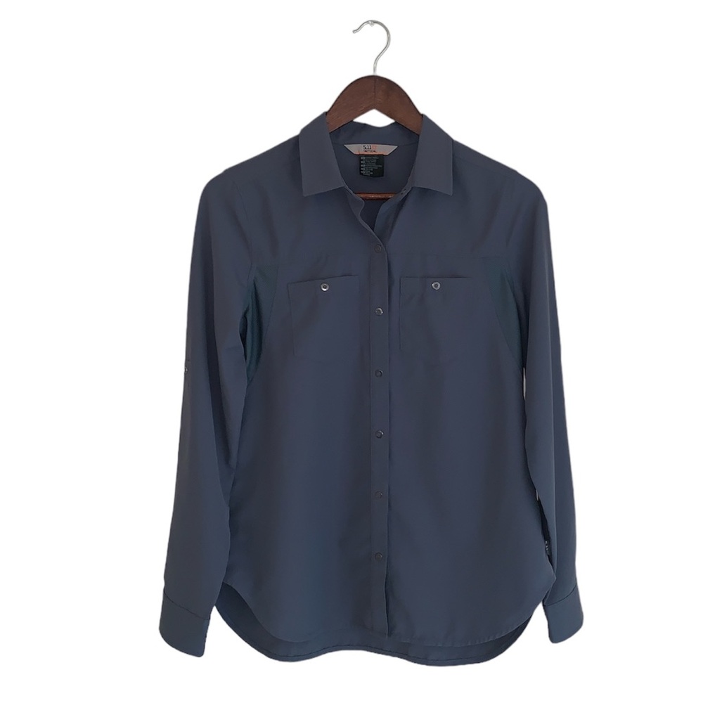 511 Tactical gray snap front‎ long sleeve shirt size XS grey stretch work active